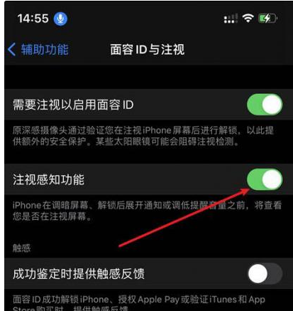 漾濞苹果14维修网点分享iPhone14注视感知功能有什么用 